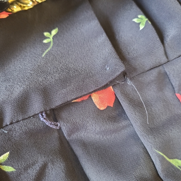 Vintage Belted Poppy Print Dress A-Line Classic R.J. Stevens Size 6 SEE DETAILS - Picture 5 of 6